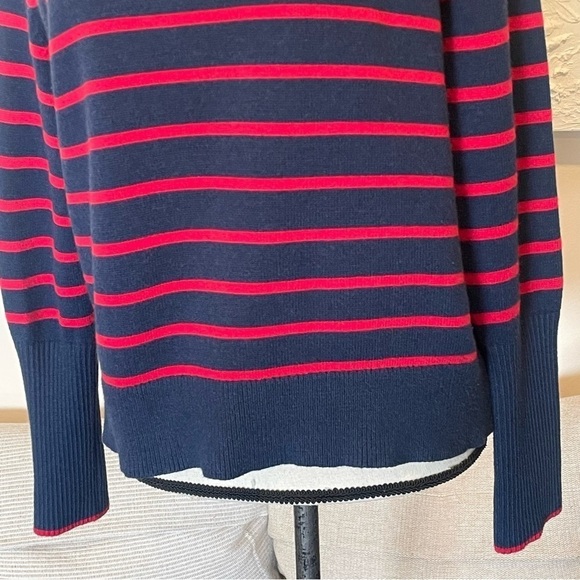 La Ligne x Target Navy Blue Red Striped Sweater Women Plus 1X Crew Neck Cashmere - Picture 4 of 8